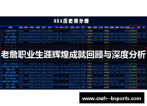 老詹职业生涯辉煌成就回顾与深度分析 老詹职业生涯辉煌成就回顾与深度分析